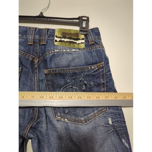 Just Cavali Ittierre Blue Distressed Denim Jeans Made in Italy Womens 28 42 - Picture 9 of 11